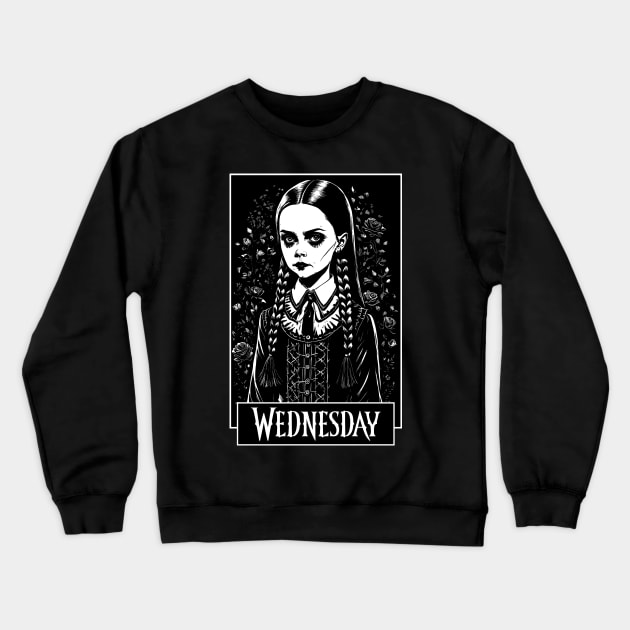 Black and White Wednesday Crewneck Sweatshirt by DeathAnarchy